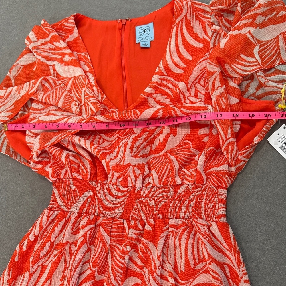 CECE v Neck smocked waist dress size Large, new with tags‎ - Picture 9 of 13